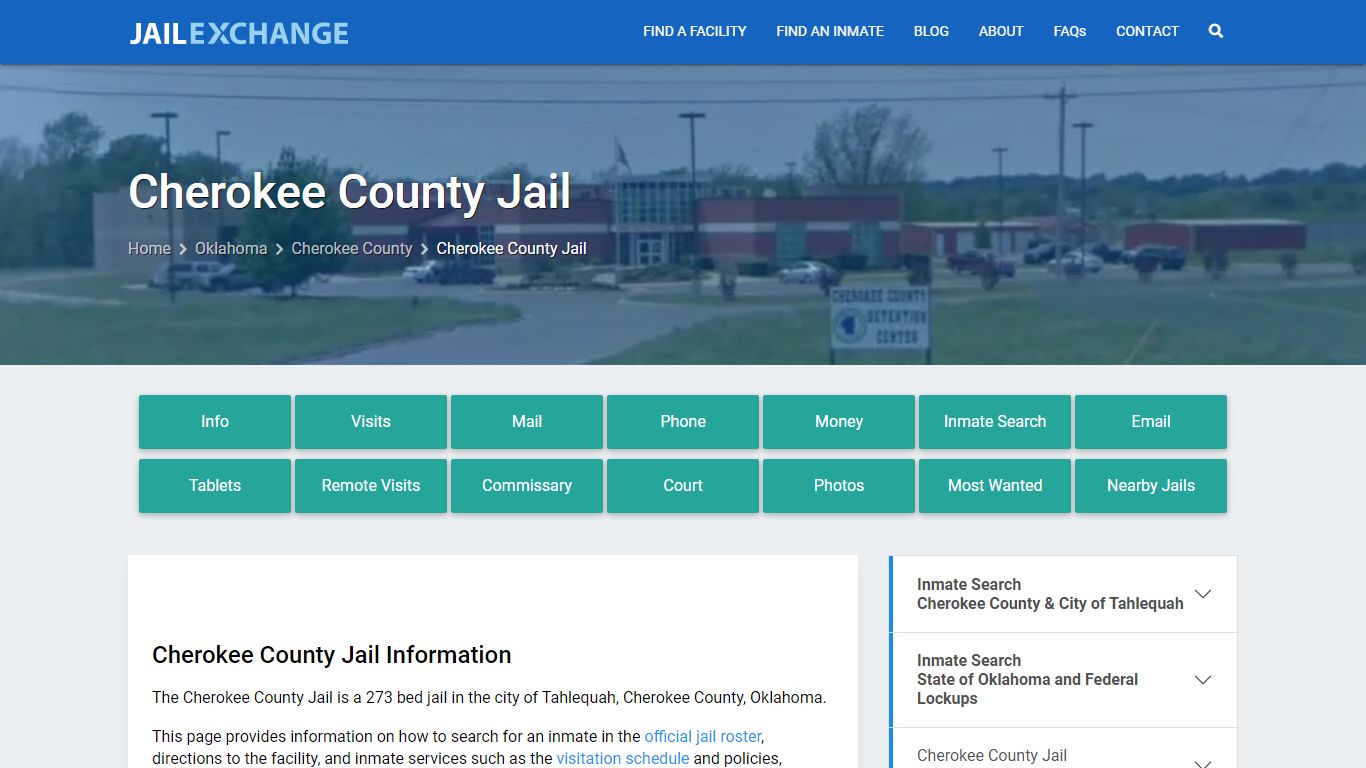 Cherokee County Jail, OK Inmate Search, Information